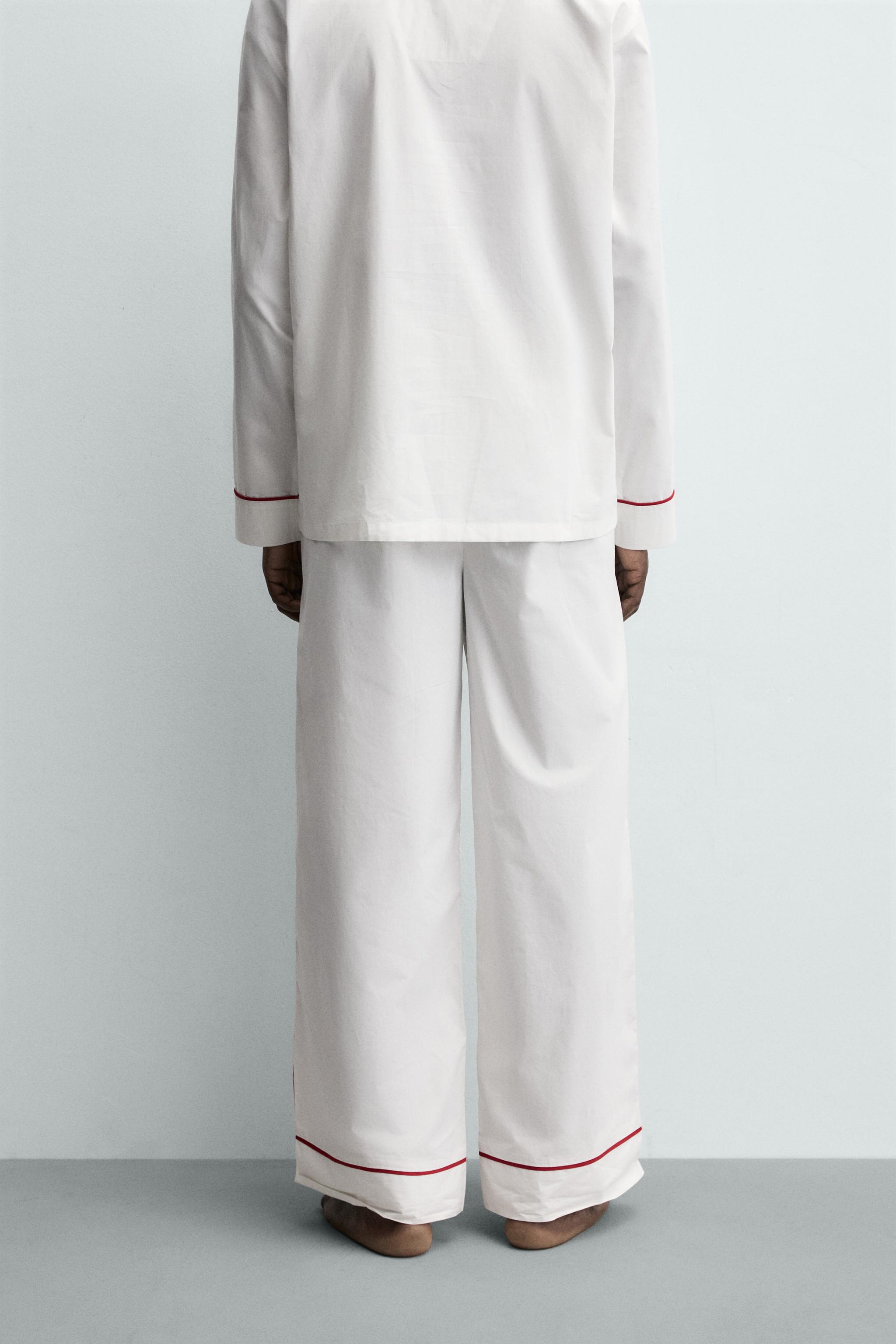 CONTRAST PIPING PAJAMA SET